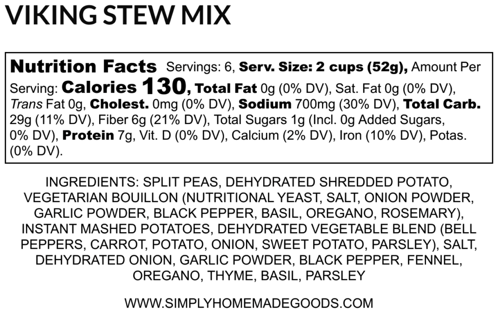 Stew Label Viking Stew – Simply Homemade Goods